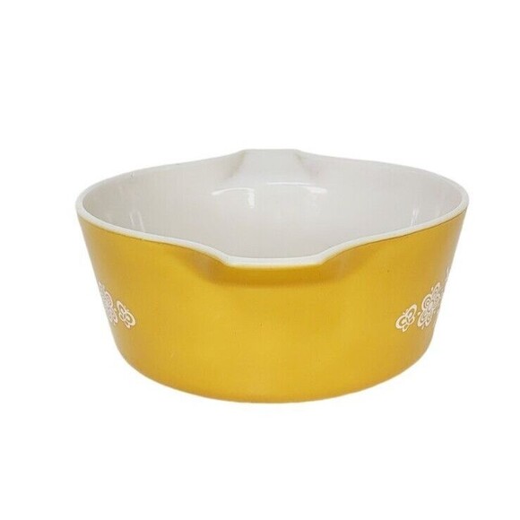 Vintage 70s Pyrex 475B Butterfly Gold 2 1/2 Quart Casserole Dish Bowl Server - Picture 7 of 10